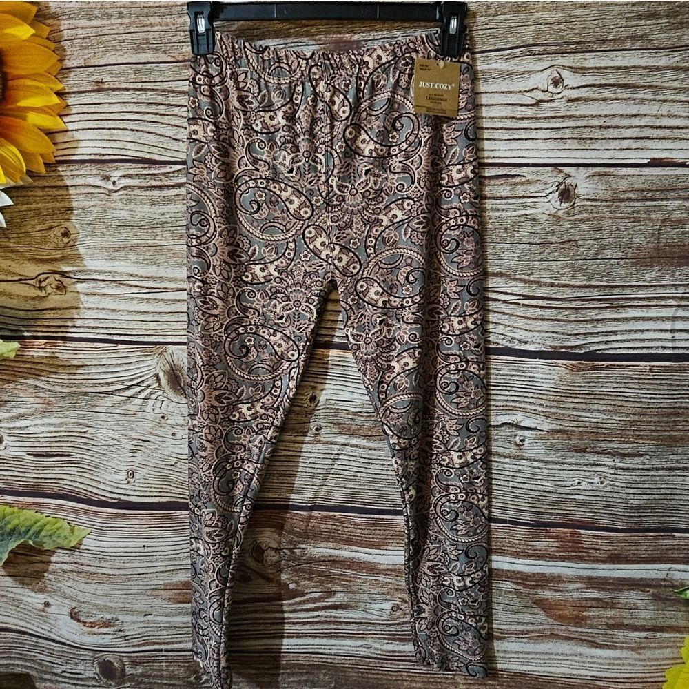 Just Cozy all season leggings Women's XL multicolored pasiely NWT